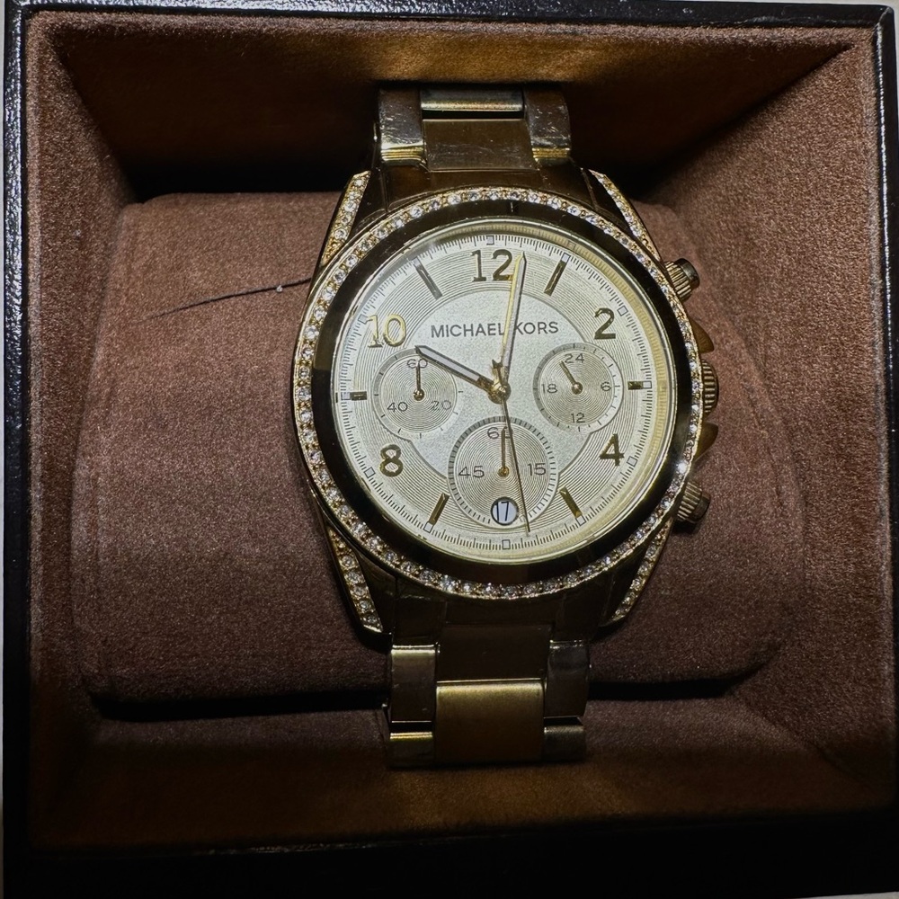 Michael Kors Gold-Tone Watch with Sparkling Details